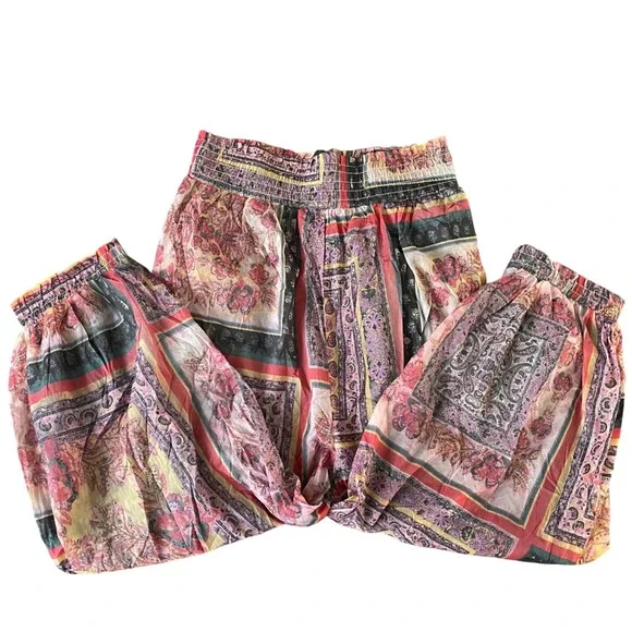 FP Movement Free People Sashay My Way Balloon Pants S Jogger Patchwork Yoga Boho - Picture 5 of 13